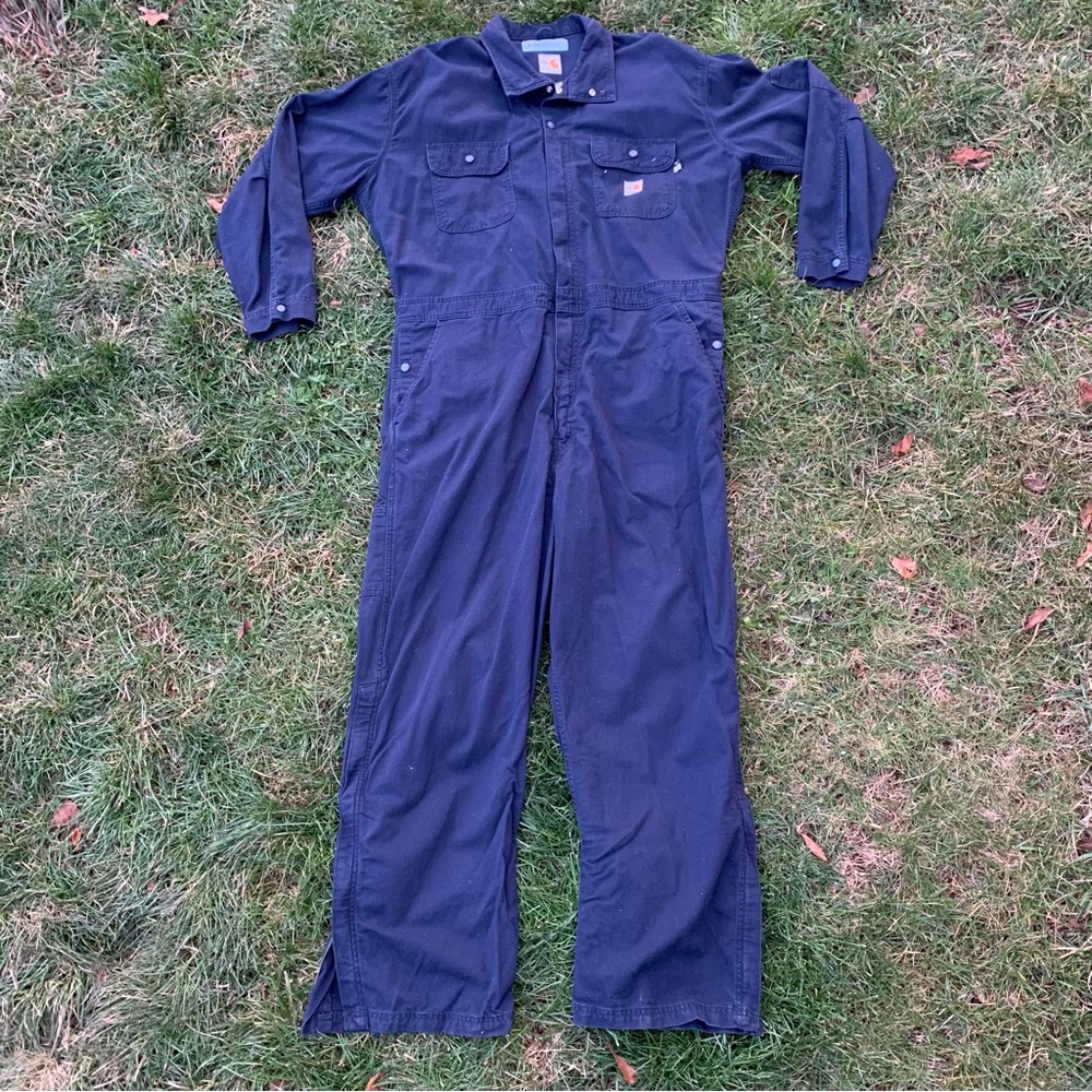 Carhartt FR Work Coveralls hrc2 Size XL Regular Fire Resistant Navy Blue